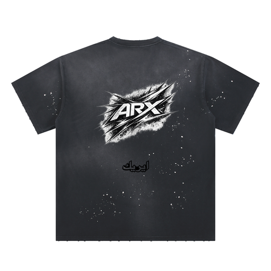 Hand-Frayed Sunfade Paint Splatter T-Shirt