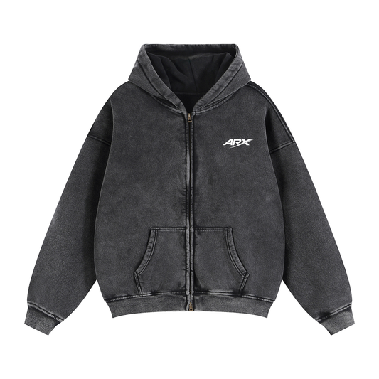 Zip-Through Boxy Fleece Hoodie