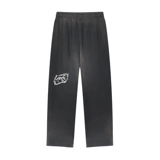 Sun Fade Raw Edge Straight-Leg Sweatpants