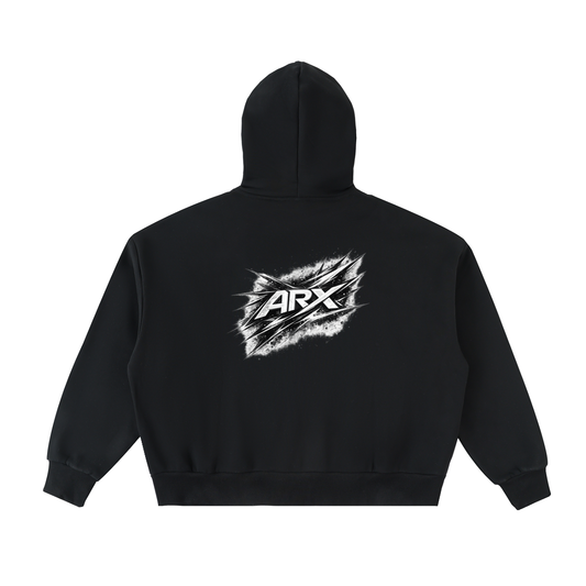 Fleeced Full-Zip Boxy Hoodie