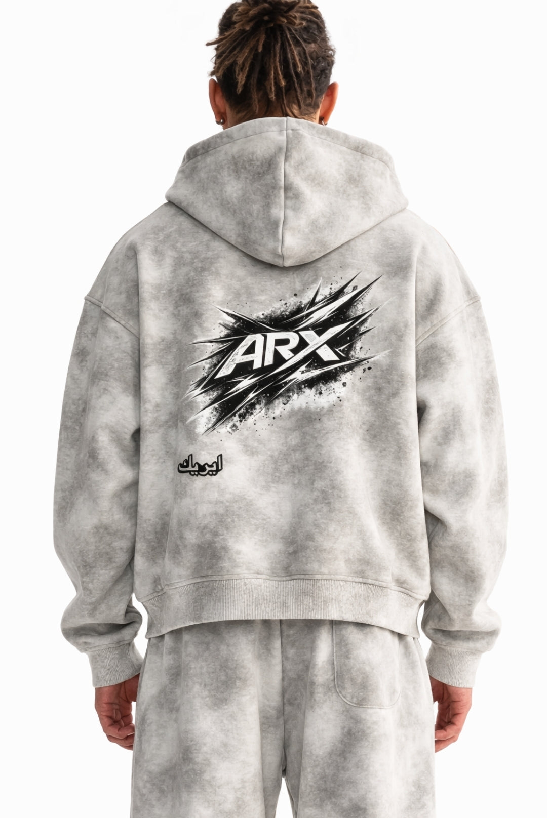Aerx Dirty Washed Zip-Up Fleece Hoodie